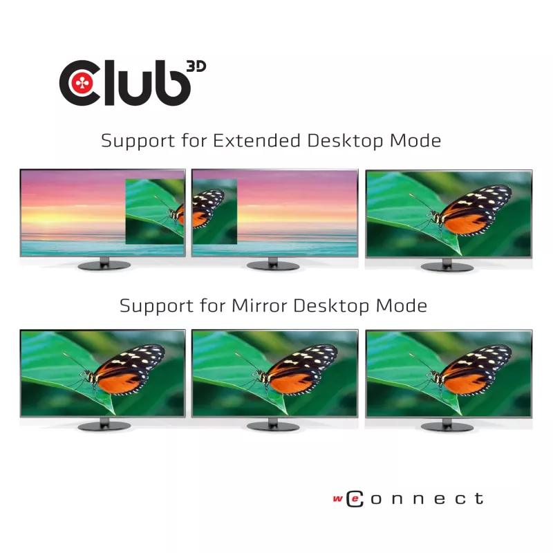 CLUB3D USB Type C 3.2 Gen 1 MST HUB DisplayPort 1.4 trigubam monitoriui CSV-1550