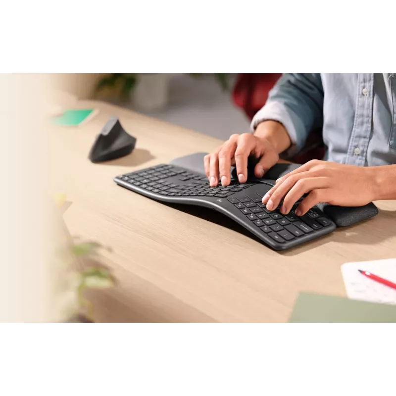 LOGITECH Ergo K860 – belaidė išskleista klaviatūra grafito spalva QWERTY Pan Nordic