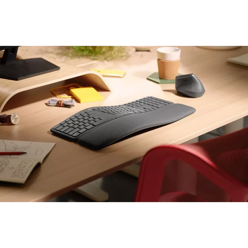 LOGITECH Ergo K860 – belaidė išskleista klaviatūra grafito spalva QWERTY Pan Nordic