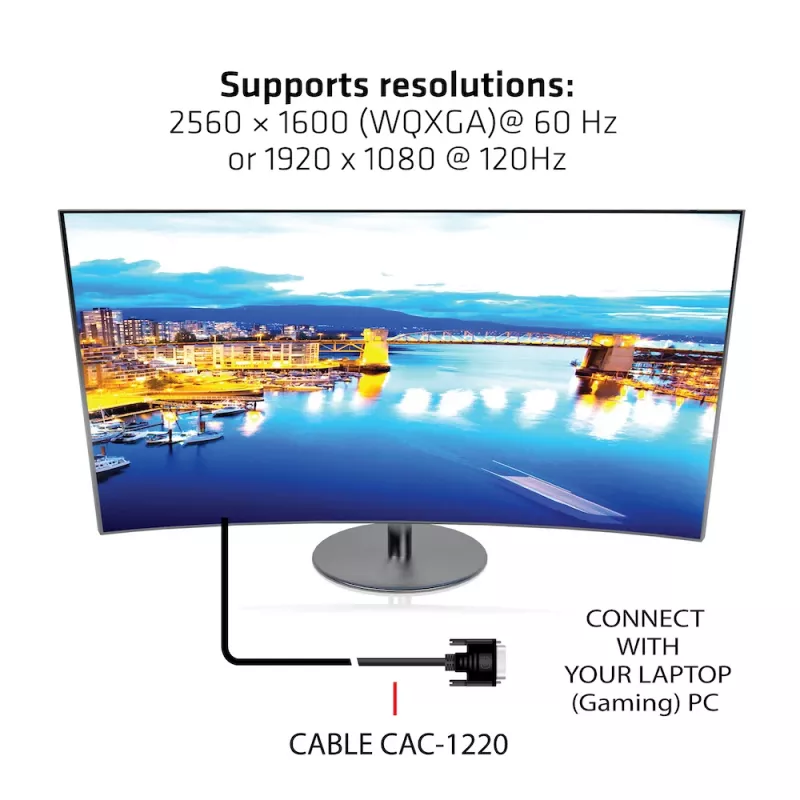 CLUB3D DVI-D Dual Link (24+1) laidas abipusis M/M 10 m/32,8 pėd. 28AWG
