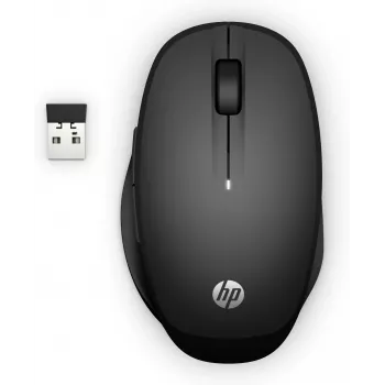 HP Dual Mode Black Mouse 300, dešinei rankai, optinė, RF belaidė, 3600 DPI, juoda
