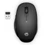 HP Dual Mode Black Mouse 300, dešinei rankai, optinė, RF belaidė, 3600 DPI, juoda