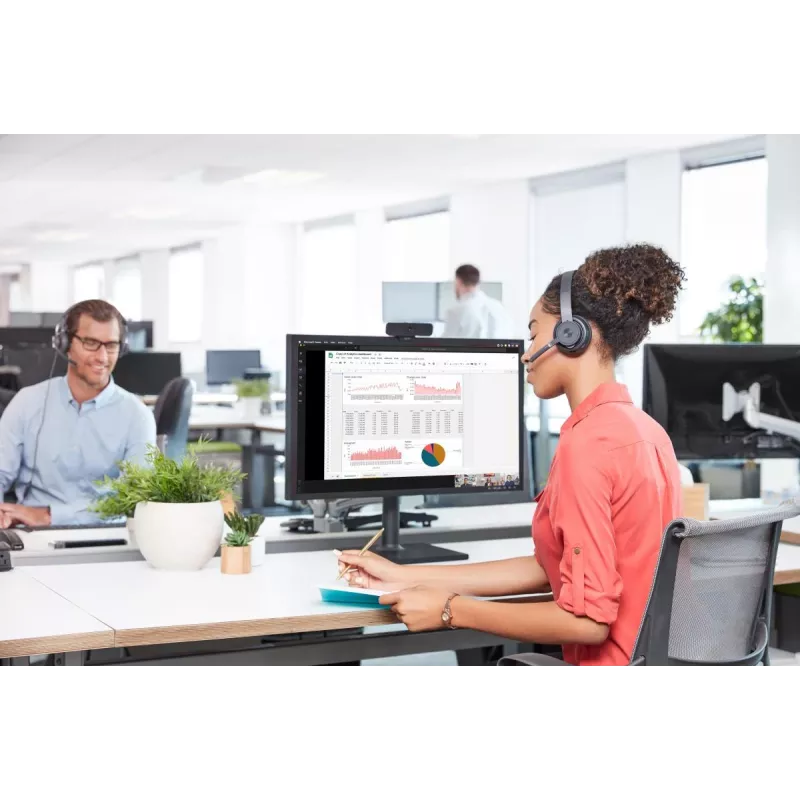 Logitech Zone Wireless MS 981-000854 ausinės su mikrofonu, Bluetooth, ant ausų, aktyvus triukšmo slopinimas, belaidis Qi krovimas, Microsoft Teams, grafitinės