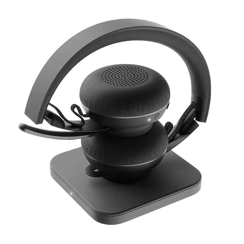 Logitech Zone Wireless MS 981-000854 ausinės su mikrofonu, Bluetooth, ant ausų, aktyvus triukšmo slopinimas, belaidis Qi krovimas, Microsoft Teams, grafitinės