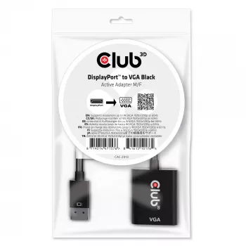 CLUB3D DisplayPort™ į VGA juodas aktyvus adapteris M/F