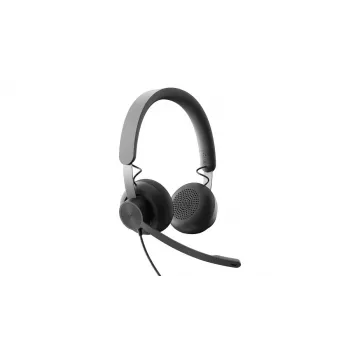 LOGITECH Zone Wired – ausinės su mikrofonu, USB-C / USB-A, UC Zone, juodos