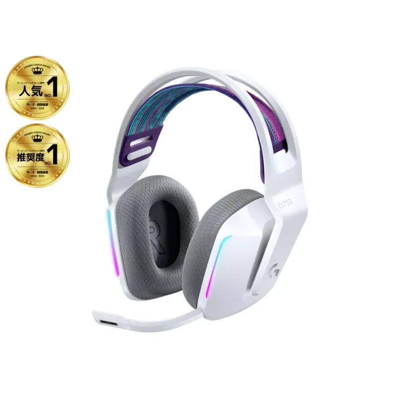LOGITECH G733 Lightspeed belaidės RGB žaidimų ausinės balta