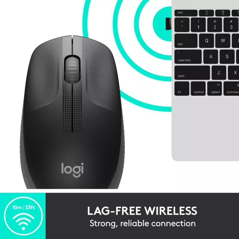 LOGITECH M190 Pilno dydžio belaidė pelė Charcoal