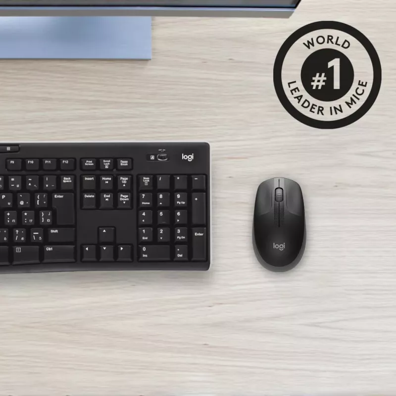 LOGITECH M190 Pilno dydžio belaidė pelė Charcoal