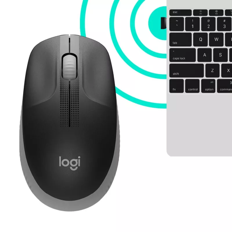LOGITECH M190 pilno dydžio belaidė pelė, vidutinė pilka