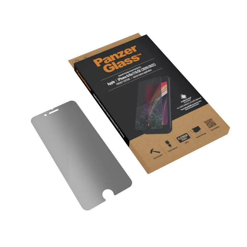PanzerGlass® privatumo apsauginis stiklas iPhone SE (2020/2022) | 8 | 7 | 6 | 6s | Standard Fit