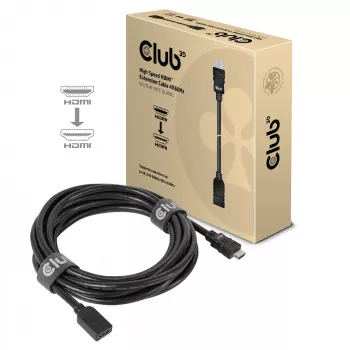 CLUB3D High Speed HDMI™ prailginimo kabelis 4K60Hz M/F 5m/16.4ft 26 AWG