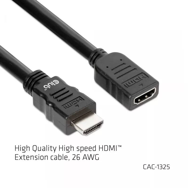 CLUB3D High Speed HDMI™ prailginimo kabelis 4K60Hz M/F 5m/16.4ft 26 AWG