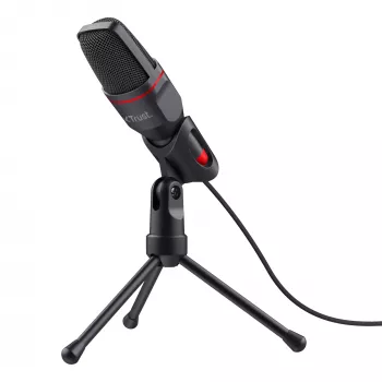 Trust GXT 212 Black, Red stalinis USB mikrofonas ant trikojo