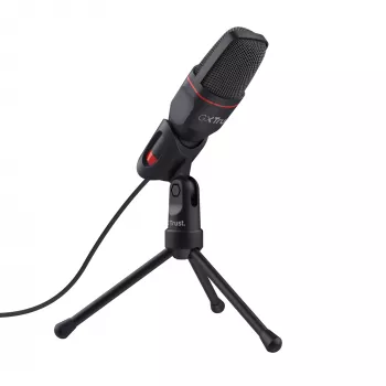 Trust GXT 212 Black, Red stalinis USB mikrofonas ant trikojo