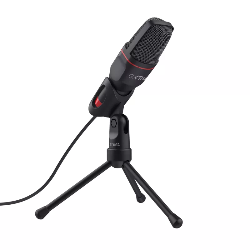 Trust GXT 212 Black, Red stalinis USB mikrofonas ant trikojo