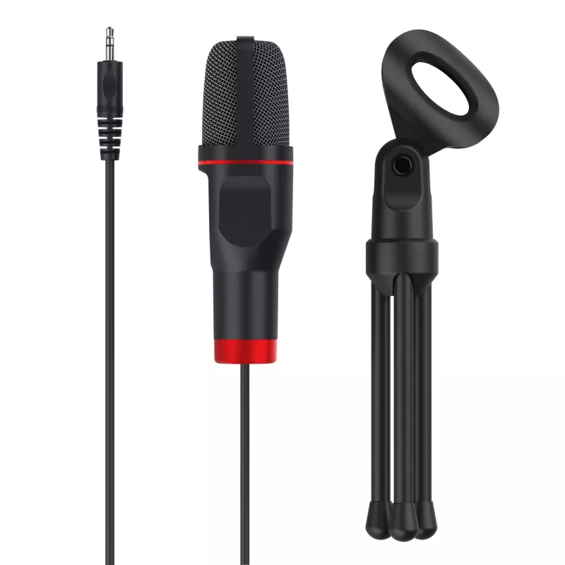 Trust GXT 212 Black, Red stalinis USB mikrofonas ant trikojo