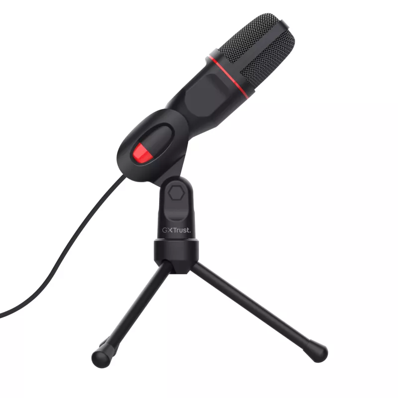 Trust GXT 212 Black, Red stalinis USB mikrofonas ant trikojo