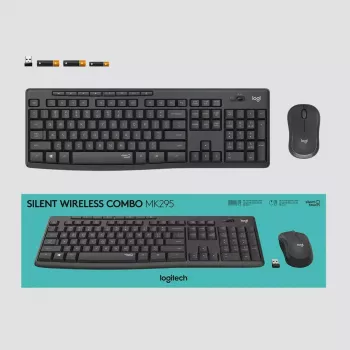 Logitech MK295 tylus belaidis rinkinys klaviatūra ir pelė RF belaidis QWERTY US International juoda