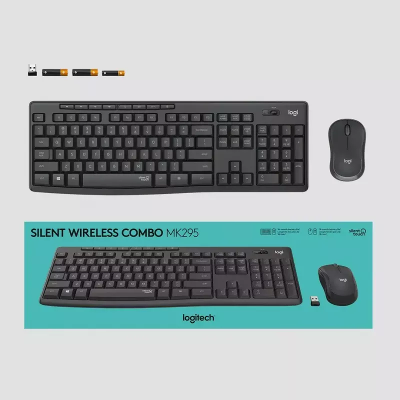 Logitech MK295 tylus belaidis rinkinys klaviatūra ir pelė RF belaidis QWERTY US International juoda