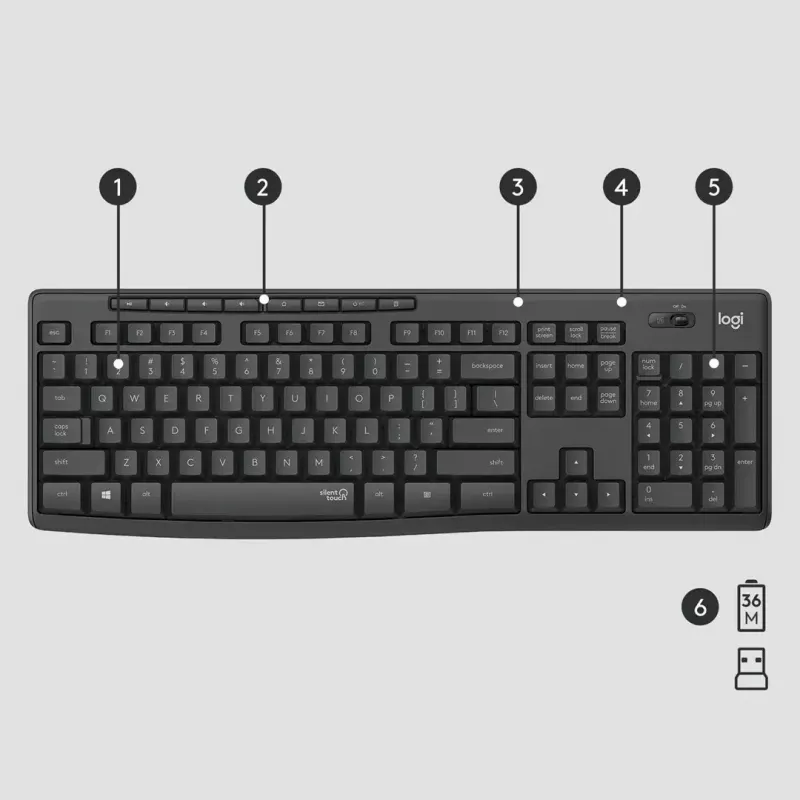 Logitech MK295 tylus belaidis rinkinys klaviatūra ir pelė RF belaidis QWERTY US International juoda