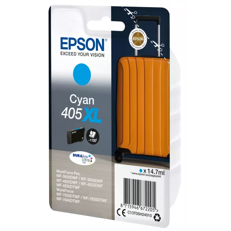 Epson 405XL DURABrite Ultra rašalo kasetė 1 vnt. Originali Didelės talpos (XL) Cian