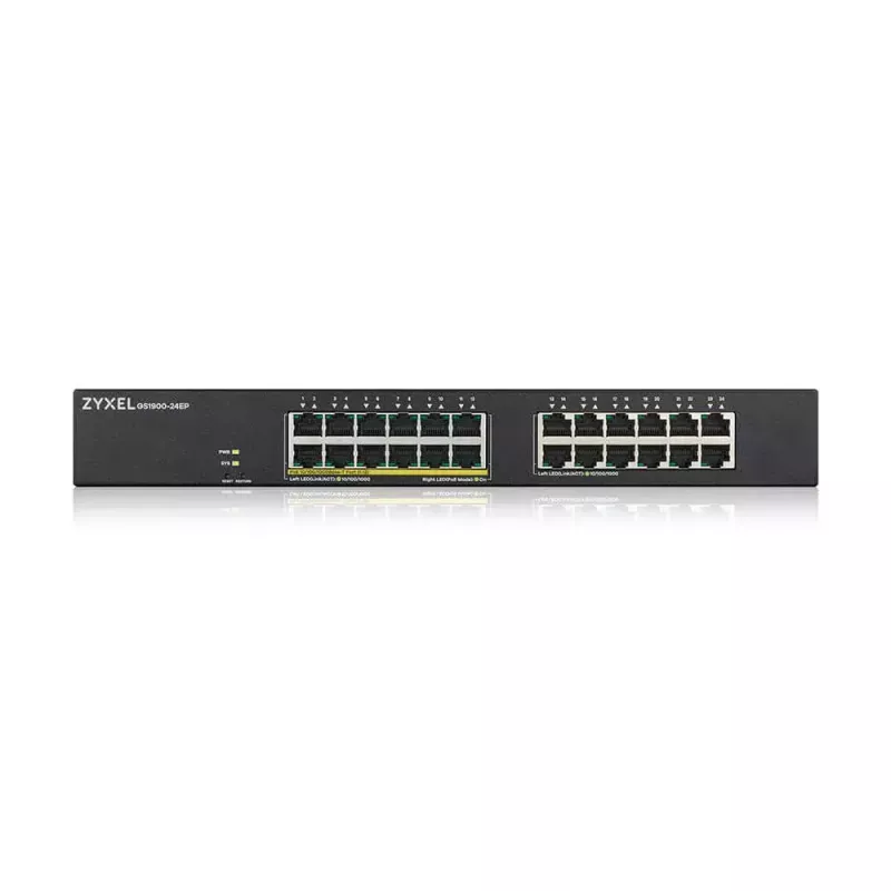 Zyxel GS1900-24EP valdomas L2 Gigabit Ethernet jungiklis su PoE, 24 prievadai, juodas