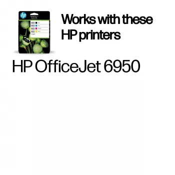 Originalūs HP 903 rašalinės kasetės 4 vnt. (juoda, mėlyna, raudona, geltona)
