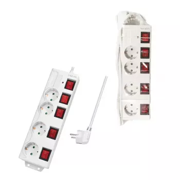 Prailginimo laidas LogiLink LPS252 1,5 m 4 AC lizdai Baltas