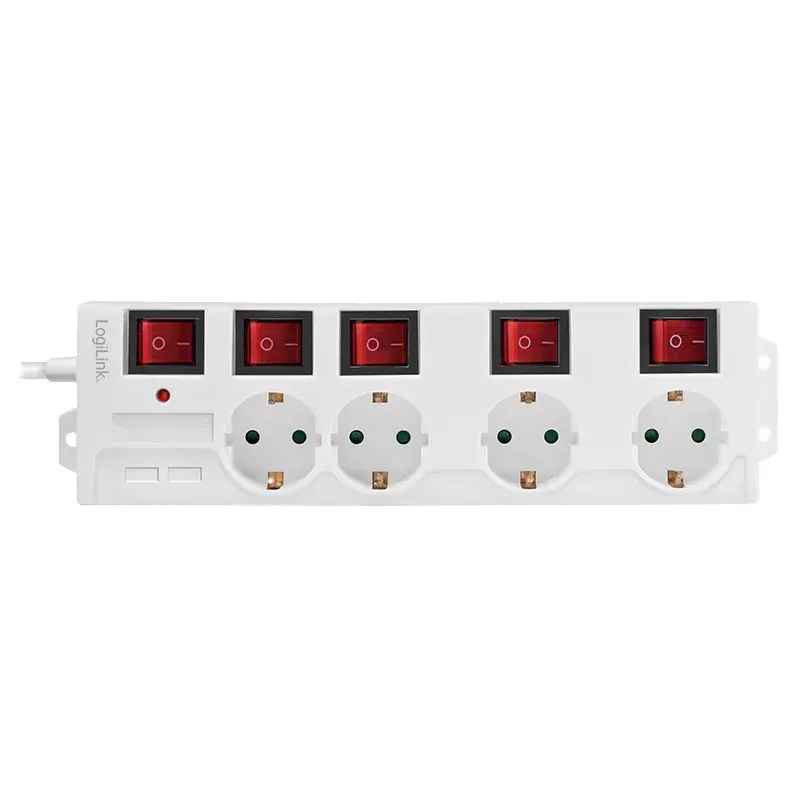 Prailginimo laidas LogiLink LPS252 1,5 m 4 AC lizdai Baltas
