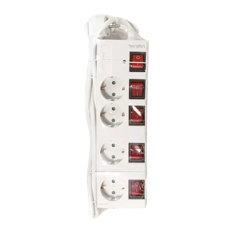 Prailginimo laidas LogiLink LPS252 1,5 m 4 AC lizdai Baltas