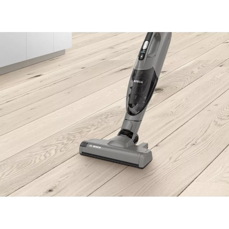 Bosch Serie 2 BBHF214G 2-in-1 lazdelinis dulkių siurblys / elektrinis šepetys, akumuliatorinis, sausam valymui, be maišelio, pilka