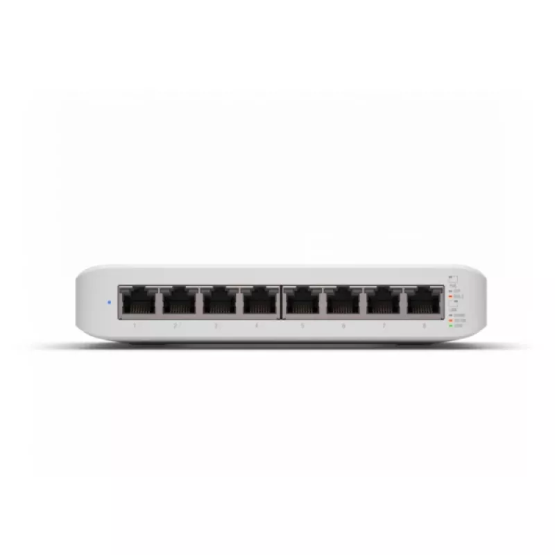 Valdomas jungiklis UBIQUITI UniFi Switch Lite 8 PoE L2, 8x Gigabit, 4x PoE+ (30W/port), 54V DC, 60W sąnaudos