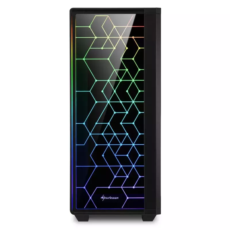 Korpusas PC Sharkoon RGB LIT 100 Midi Tower Juodas