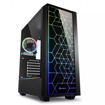 Korpusas PC Sharkoon RGB LIT 100 Midi Tower Juodas