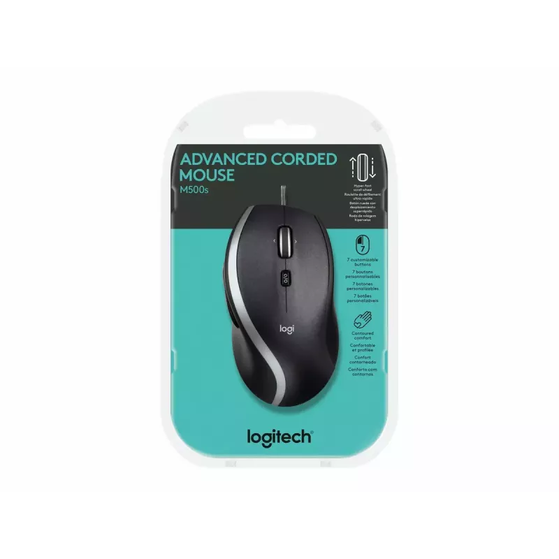 Logitech M500s Advanced Corded Mouse USB juoda