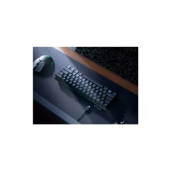 Mechaninė žaidimų klaviatūra Razer Huntsman Mini, 60% forma, QWERTY US International, optiniai jungikliai, laidinė USB, juoda