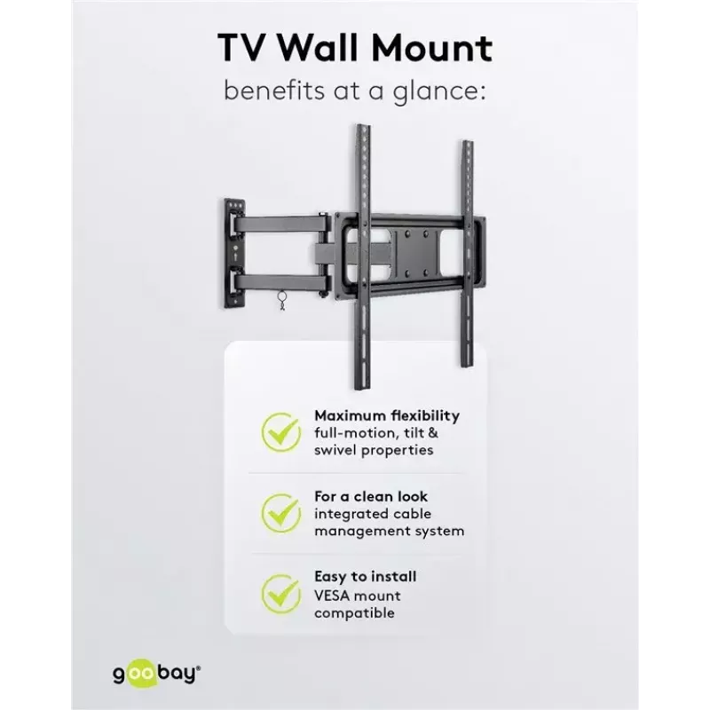 Goobay TV sieninis laikiklis Basic FULLMOTION M 35 kg 32-55 coliai