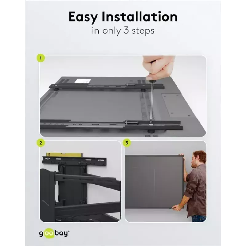Goobay TV sieninis laikiklis Basic FULLMOTION M 35 kg 32-55 coliai