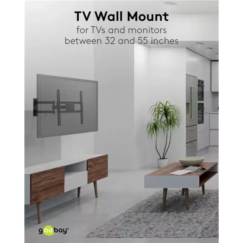 Goobay TV sieninis laikiklis Basic FULLMOTION M 35 kg 32-55 coliai