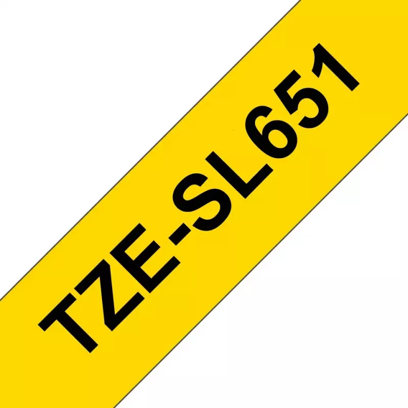 Brother TZe-SL651 lipni juosta kabeliams žymėti 24 mm juoda ant geltonos
