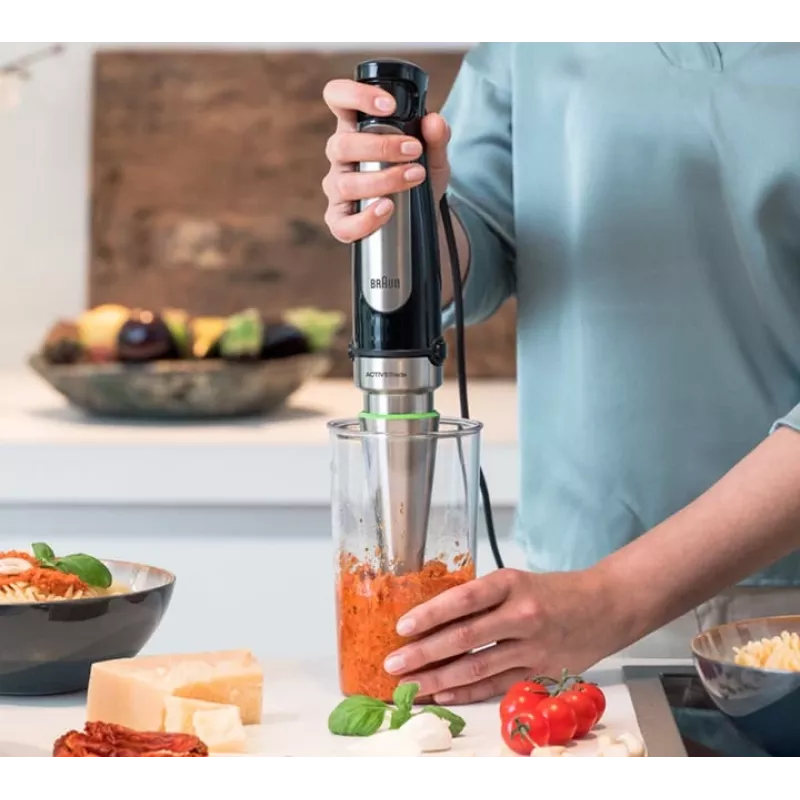 Braun MultiQuick 7 MQ 7045X 1.25 L Panardinis blenderis 1000 W Juoda, Nerūdijantis plienas