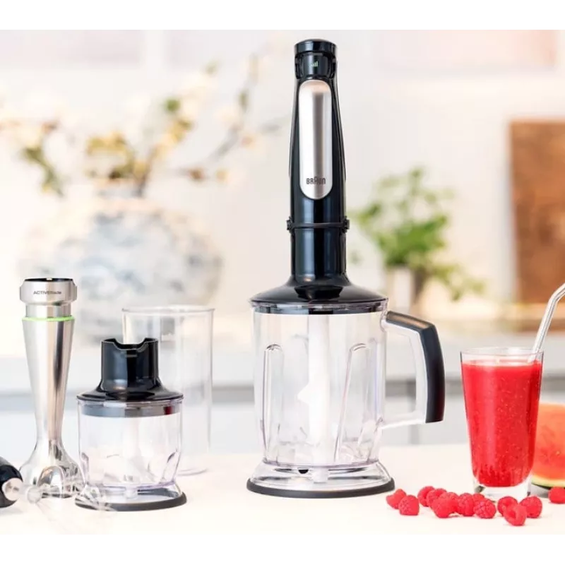 Braun MultiQuick 7 MQ 7045X 1.25 L Panardinis blenderis 1000 W Juoda, Nerūdijantis plienas