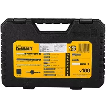 Gręžtų rinkinys DeWalt DT71563-QZ — 100 vnt. metalui, su antgaliais ir dėklu