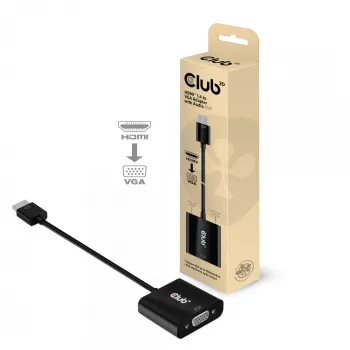 CLUB3D CAC-1302 vaizdo kabelio adapteris 0,5 m HDMI A tipo (standartinis) – VGA (D-Sub) juodas