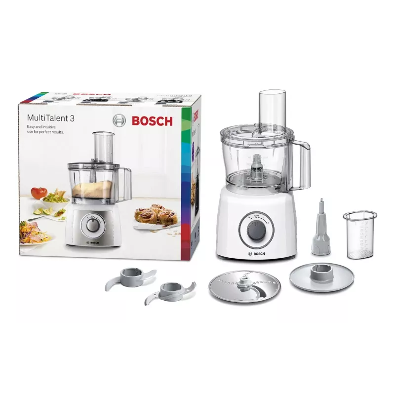 Virtuvinis kombainas Bosch MCM3100W — 800 W, 2.3 L dubuo, 2 greičiai, turbo, baltas