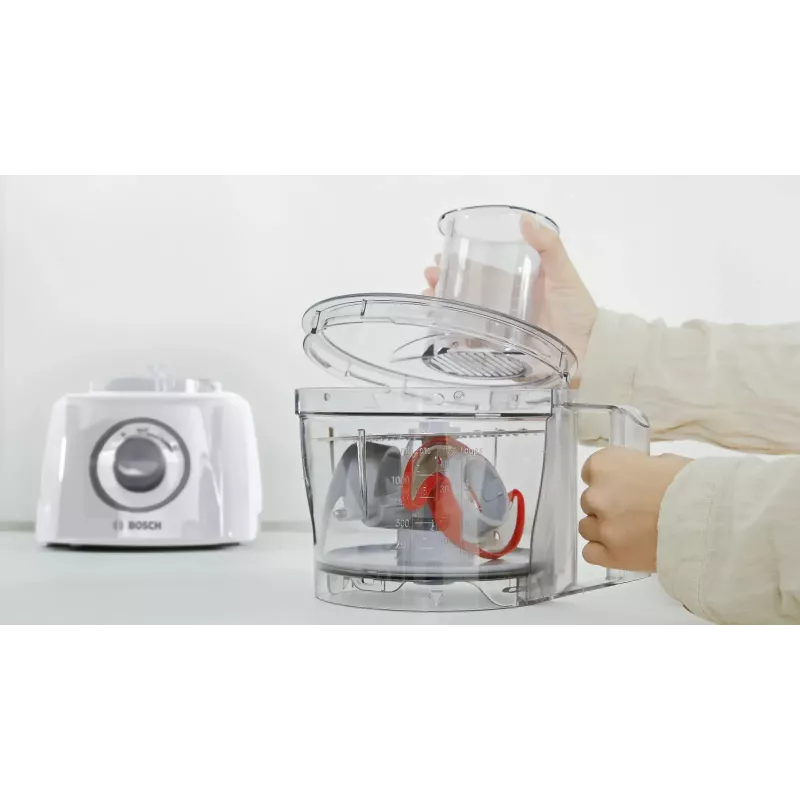 Virtuvinis kombainas Bosch MCM3100W — 800 W, 2.3 L dubuo, 2 greičiai, turbo, baltas