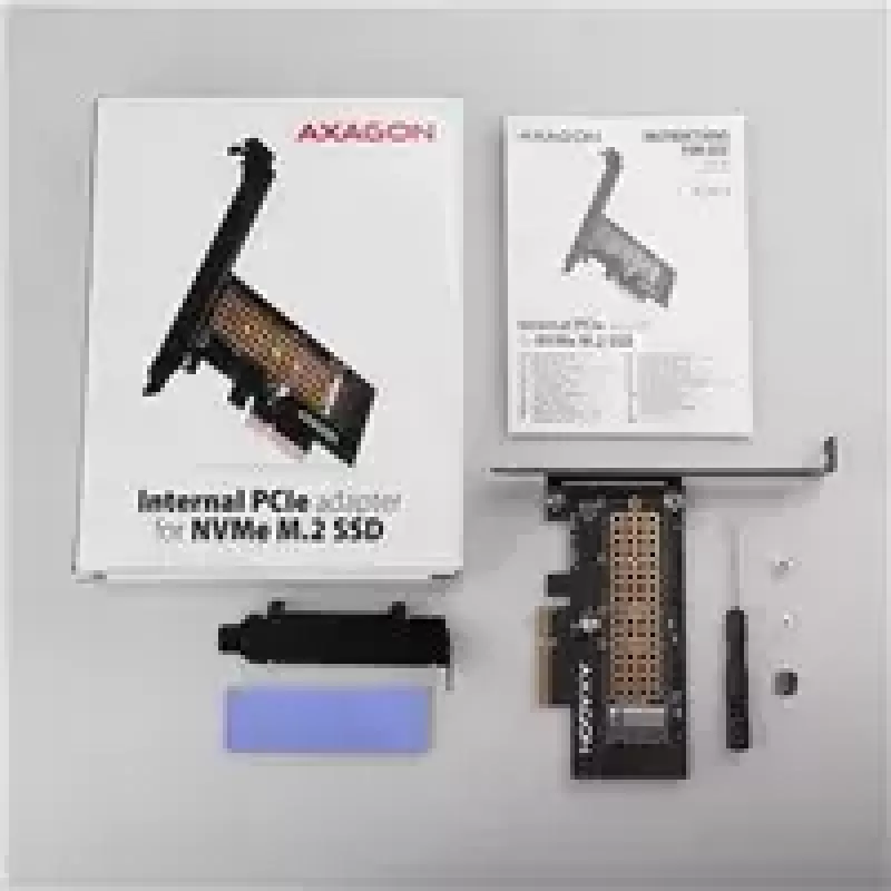 AXAGON ECO PCEM2-N PCI-E NVMe M.2 adapteris vidinis PCI-Express x4, skirtas NVMe M.2 SSD disko prijungimui prie kompiuterio