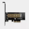 AXAGON ECO PCEM2-N PCI-E NVMe M.2 adapteris vidinis PCI-Express x4, skirtas NVMe M.2 SSD disko prijungimui prie kompiuterio