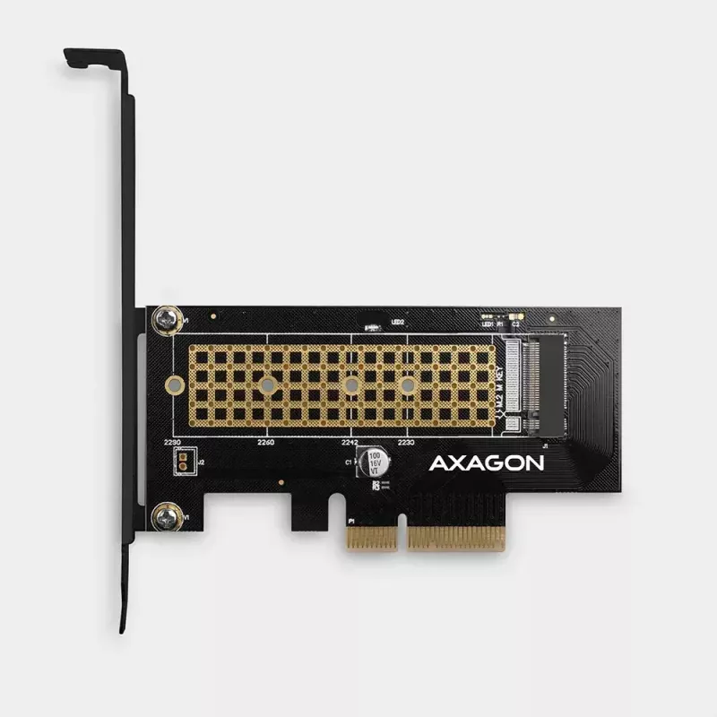 AXAGON ECO PCEM2-N PCI-E NVMe M.2 adapteris vidinis PCI-Express x4, skirtas NVMe M.2 SSD disko prijungimui prie kompiuterio